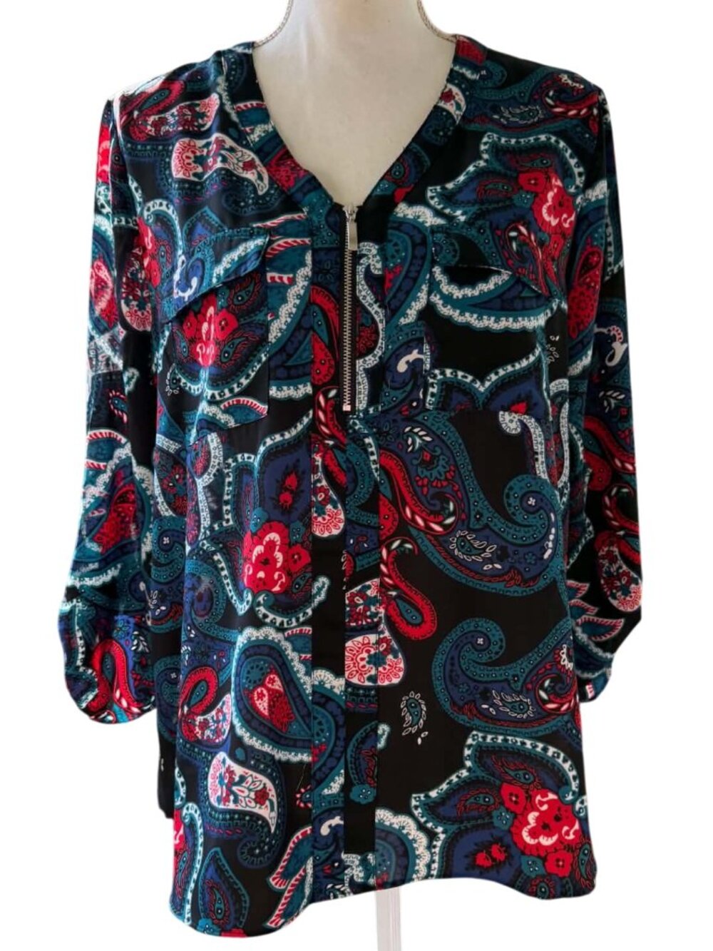 CATO Established 1948 Paisley Pattern Blouse